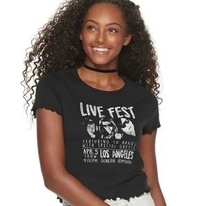 AWAKE JUNIORS RUFFLED SLEEVE LIVE FEST BABY TEE